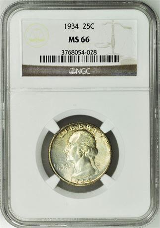 1934 Light Motto Washington Quarter NGC MS-66 (1 of 3)