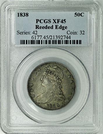 1838 Capped Bust Half Dollar Reeded Edge PCGS EF-45 (1 of 3)
