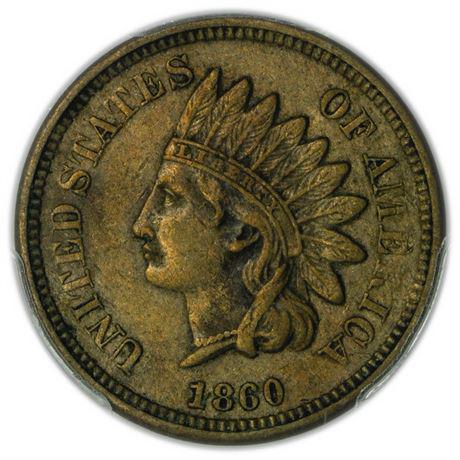 1860 Pointed Bust Indian Head Cent PCGS EF-40 (1 of 3)
