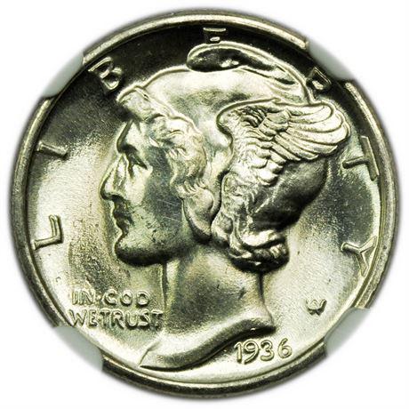 1936 Mercury Dime NGC MS-65 (1 of 3)