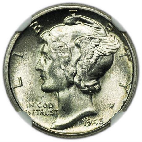 1945 Mercury Dime NGC MS-67 (1 of 3)