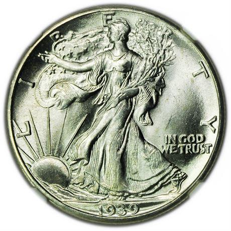1939 Walking Liberty Half Dollar NGC MS-64 (1 of 3)
