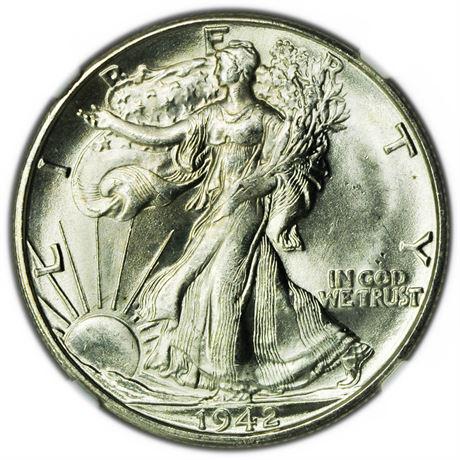 1942-D Walking Liberty Half Dollar NGC MS-63 (1 of 3)