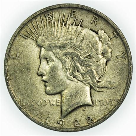 1922-D Peace Dollar: 1922-D Peace Dollar Estimate: $35