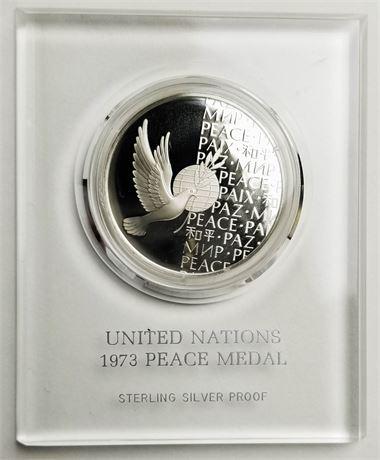 1973 Sterling Silver United Nations Peace Medal in OGP (1 of 3)