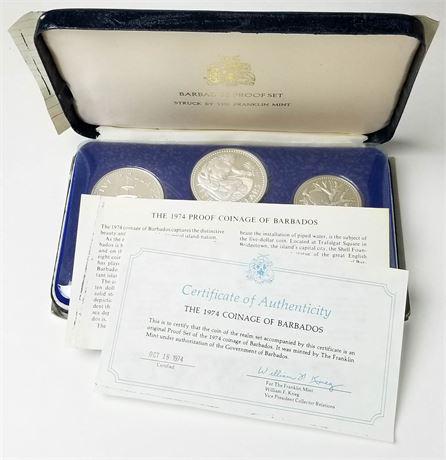BARBADOS 1974 Eight Coin Silver Proof Set in OGP (1 of 5)