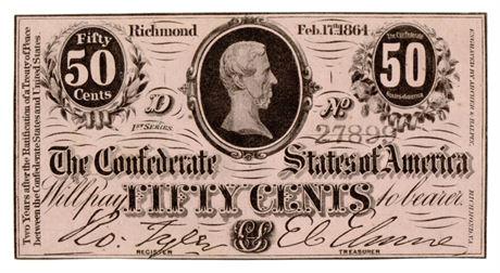 Type 63 Confederate 50 Cent Note (1 of 2)