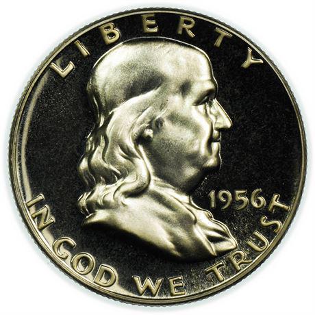 1956 Cameo Proof Type 2 Franklin Half Dollar (1 of 2)
