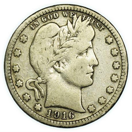 1916-D Barber Quarter - High Grade (1 of 2)