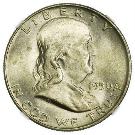 1950-D Franklin Half Dollar NGC MS-64 (1 of 3)