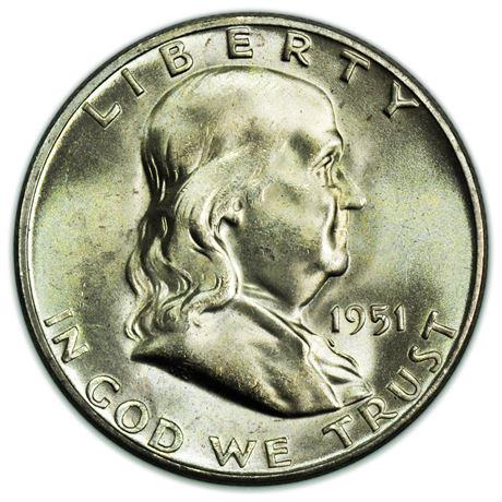 1951-S Franklin Half Dollar NTC MS-65 (1 of 3)
