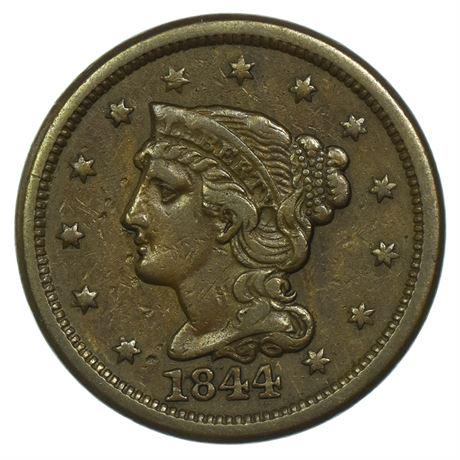 1844 Braided Hair Large Cent - High Grade (1 of 2)