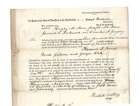 1842 Supreme Court Document Rochester, New York (1 of 2)