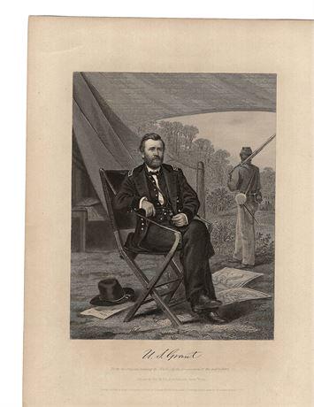 U.S. Grant Vintage Steel Engraving: U.S. Grant Vintage Steel Engraving From original painting by Nast Estimate: $20