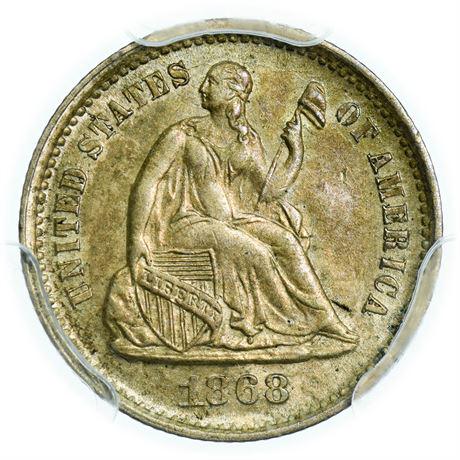 1868-S Seated Liberty Half Dime PCGS AU-58 (1 of 3)