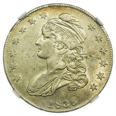 1836 Lettered Edge Capped Bust Half Dollar NGC AU-53 (1 of 3)