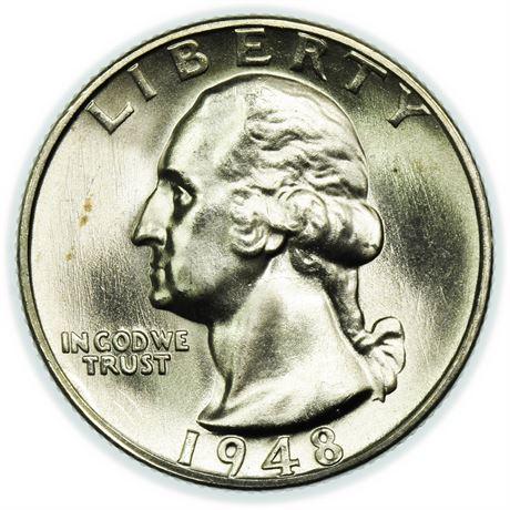 1948-S Washington Quarter: 1948-S Washington Quarter Estimate: $65