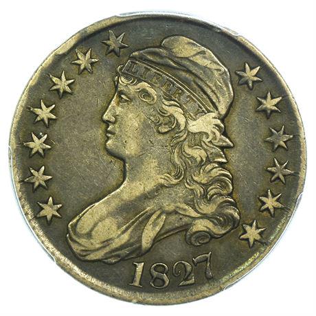 1827 Capped Bust Half Dollar PCGS VF-30  Square Base 2 (1 of 3)