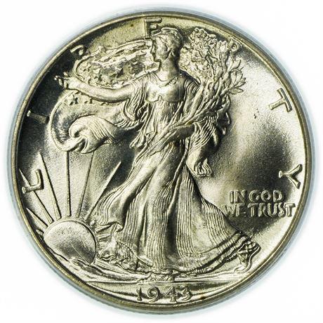 1943 Walking Liberty Half Dollar PCGS MS-65 (1 of 3)