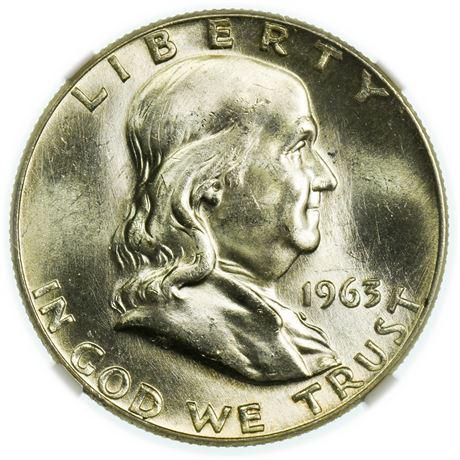 1963-D Franklin Half Dollar NGC MS-64 (1 of 3)