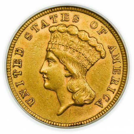 1854 $3 Princess Gold PCGS AU-53 (1 of 3)