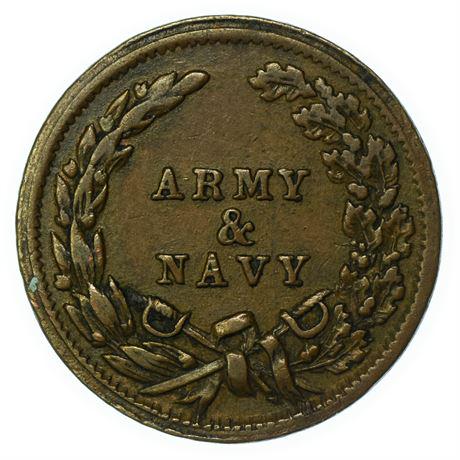 1863 Army/ Navy Civil War Token Eroded Obverse Die (1 of 2)