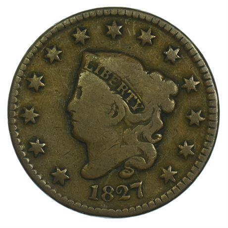 1827 Coronet Head Large Cent (1 of 2)