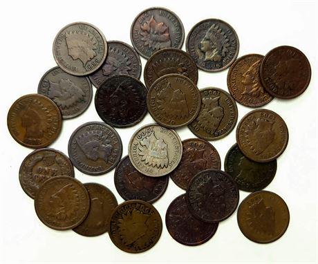 Roll of 25 Indian Head Cents 1887 - 1908 (1 of 3)