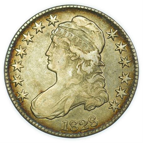 1828 Capped Bust Half Dollar Square 2, Small 8's, Large (1 of 2)