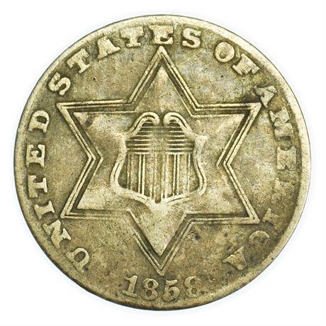 1858 Silver Three Cents (1 of 2)