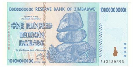 ZIMBABWE. 2008 100 Trillion Dollars (1 of 2)