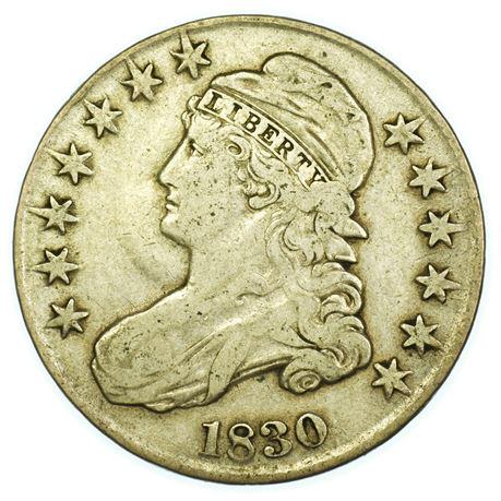1830 Capped Bust Half Dollar Large 0 (1 of 2)