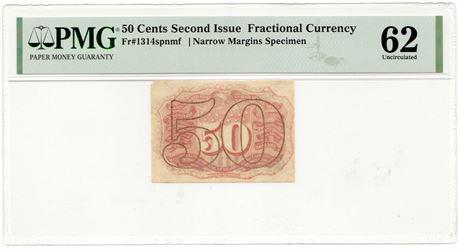 Fr.1314spnmf 50 Cents Second Issue Fractional Currency (1 of 3)