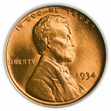 1934 Lincoln Wheat Cent PCGS MS-65 RD (1 of 3)