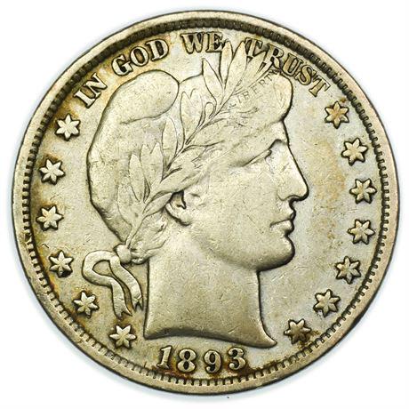 1893 Barber Half Dollar (1 of 2)