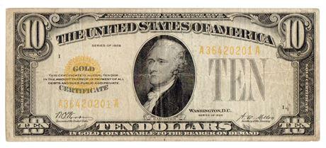 Fr.2400 1928 $10 Gold Certificate (1 of 2)