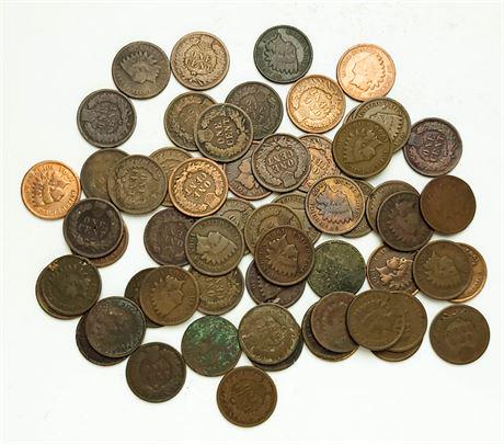 Roll of 58 Indian Head Cents (1 of 3)