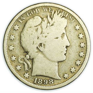 1898-S Barber Half Dollar: 1898-S Barber Half DollarEstimate: $60