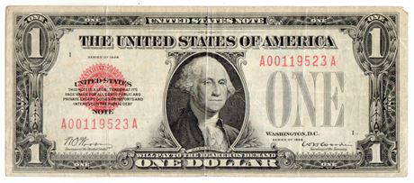 Fr.1500 1928 $1 Legal Tender Note: Fr.1500 1928 $1 Legal Tender NoteEstimate: $125