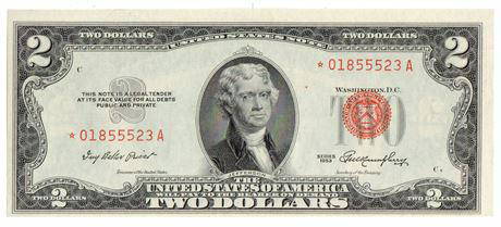 Fr.1509* 1953 $2 Legal Tender Star Note: Fr.1509* 1953 $2 Legal Tender Star NoteEstimate: $100