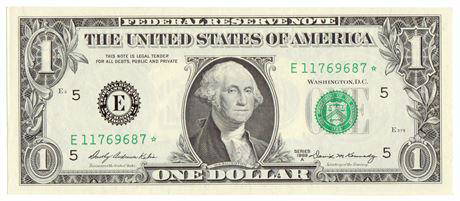 Fr.1904 E* 1969-A $1 Federal Reserve Star Note: Fr.1904 E* 1969-A $1 Federal Reserve Star NoteEstimate: $10