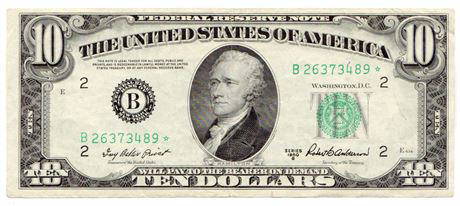 Fr.2012 B* 1950-B $10 Federal Reserve Star Note: Fr.2012 B* 1950-B $10 Federal Reserve Star NoteEstimate: $50