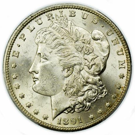 1891-CC Morgan Dollar NGC MS-62 (1 of 3)