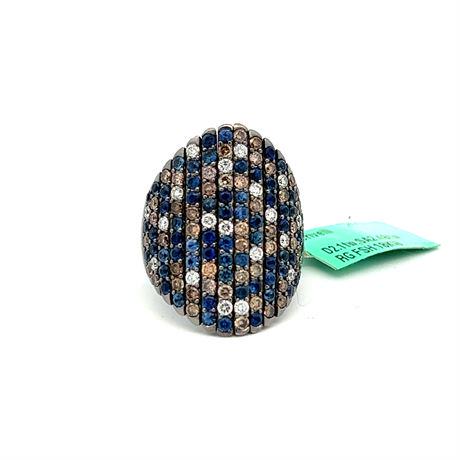 Estate Crivelli 18kt White Gold Ring with 2.1ctw Diamonds and 2.48ctw Sapphires: Estate Crivelli 18kt White Gold Ring with 2.1ctw Diamonds and 2.48ctw Sapphires Size 7 22g Estimate: $9,588