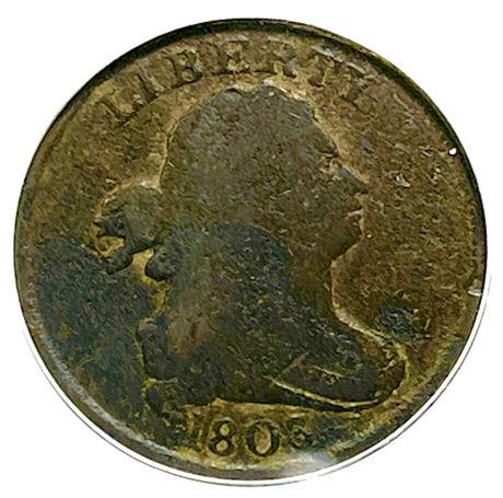 1803 Draped Bust Half Cent ANACS VG-8 Details (1 of 3)