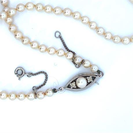 Estate 14" Freshwater Pearl Strand with Sterling Silver Clasp: Estate 14" Freshwater Pearl Strand with Sterling Silver Clasp