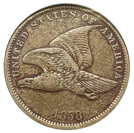 1858 Small Letters Rotated Dies Flying Eagle Cent ANACS VF-30 Details #2994967 (1 of 3)
