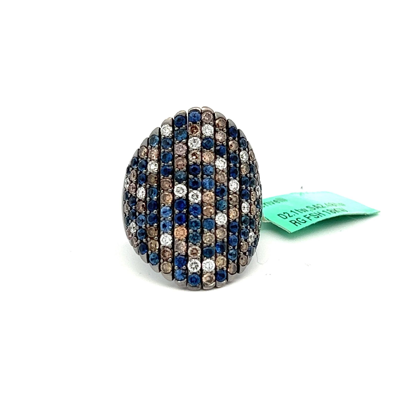 Estate Crivelli 18kt White Gold Ring with 2.1ctw Diamonds 2.48ctw Sapphires: Estate Crivelli 18kt White Gold Ring with 2.1ctw Diamonds and 2.48ctw Sapphires Size 7 22gEstimate: $9588