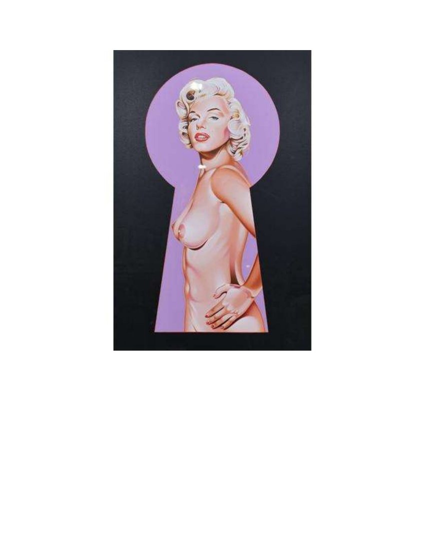 Mel Ramos ( American b.1935-2018): Marilyn- "Peek a Boo", Lithograph in colors, Hand signed , limited Edition 109/199 image size 31.25"h x 23"