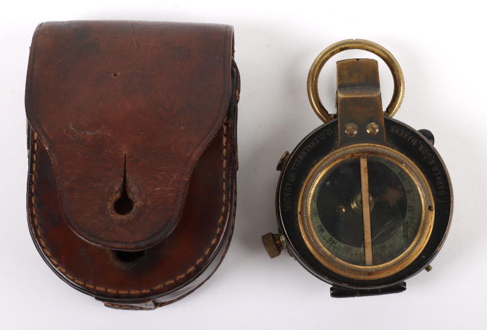 British Officers Attributed 11th (Service) 2nd Hull: British Officers Attributed 11th (Service) 2nd Hull Tradesman Battalion East Yorkshire Regiment Compass, blackened brass prismatic compass by F Barker & Son. Dated 1910 and engraved to “W. H. CH